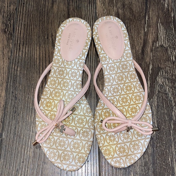 Kate Spade Mystic‎ Bow Charm Nude Blush Pink Sandals 9.5 - Picture 1 of 6